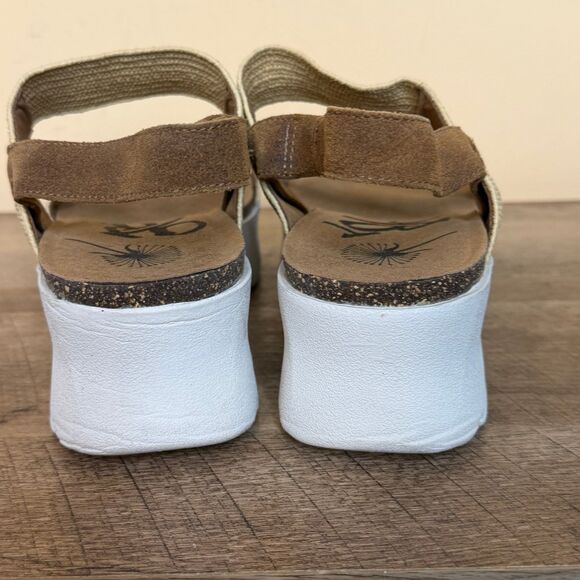 Size 10 OTBT nova platform sandals tan brown shoes - Picture 5 of 8